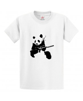 Silhouette Panda With Guns Unisex Kids and Adult T-Shirt